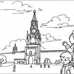 Картинки Московского Кремля для детей. Рисунки для раскрашивания карандашом
